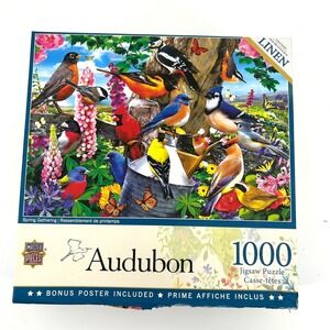 MasterPieces Audubon Spring Gathering 1000 Pce Jigsaw Puzzle 72061 Linen Finish